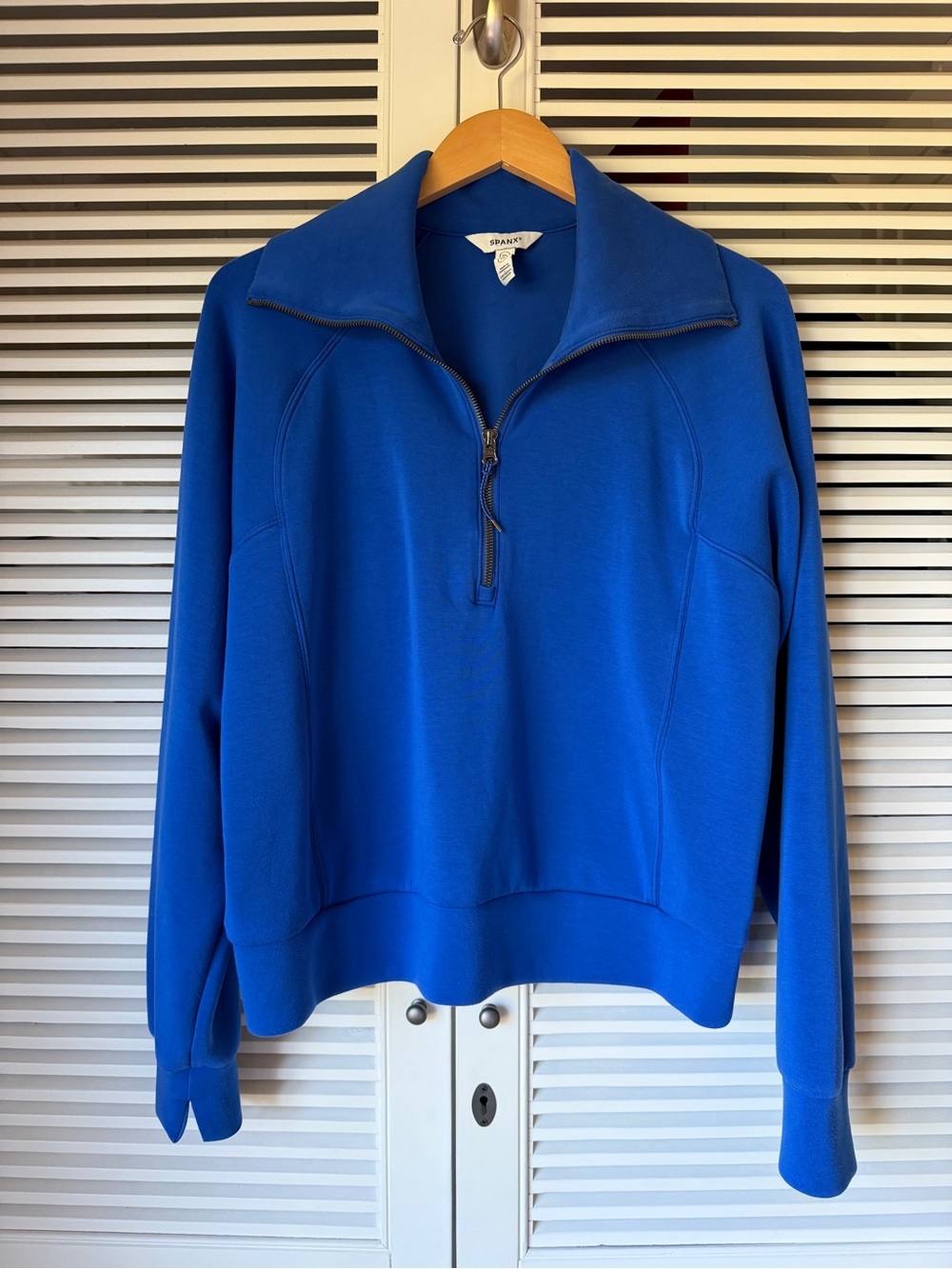 SPANX AirEssentials Half-Zip, Blue, XL